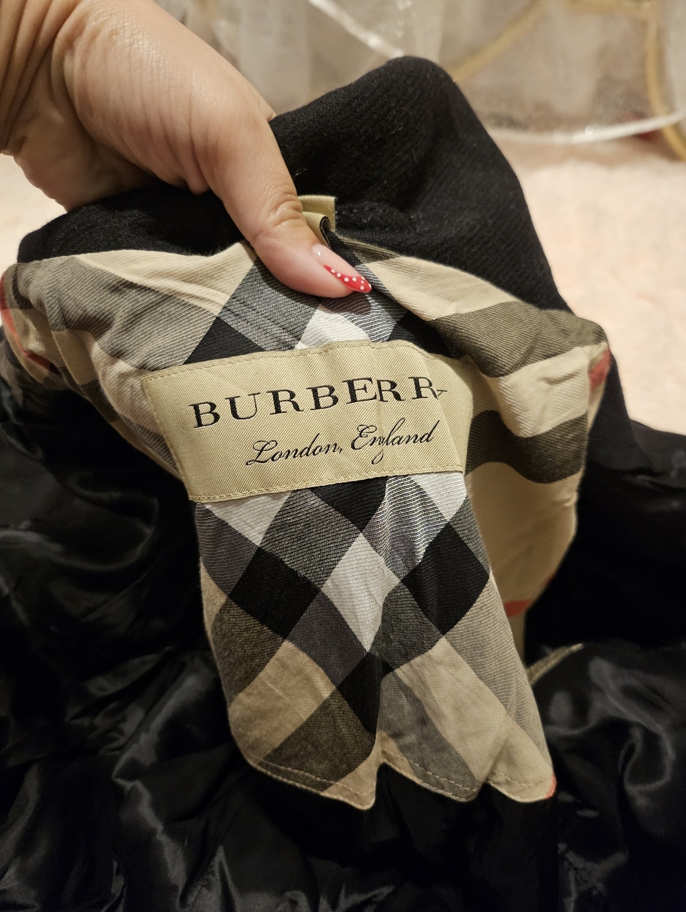 Burberry Women’s  Black Long Trench Coat Belted Button Check Pattern - Picture 7 of 12